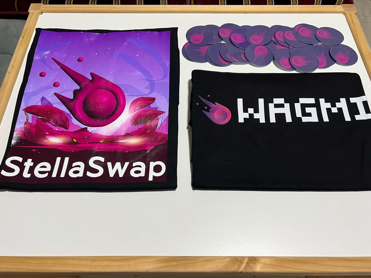 StellaSwap merch and stickers